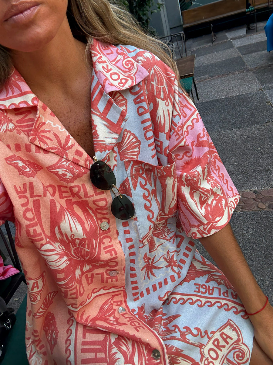 CAMISA BORA BORA CORAL