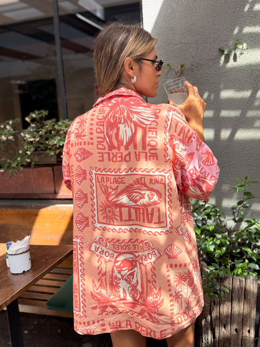 CAMISA BORA BORA CORAL